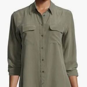 Equipment, Green Signature Silk Button-Up Shirt